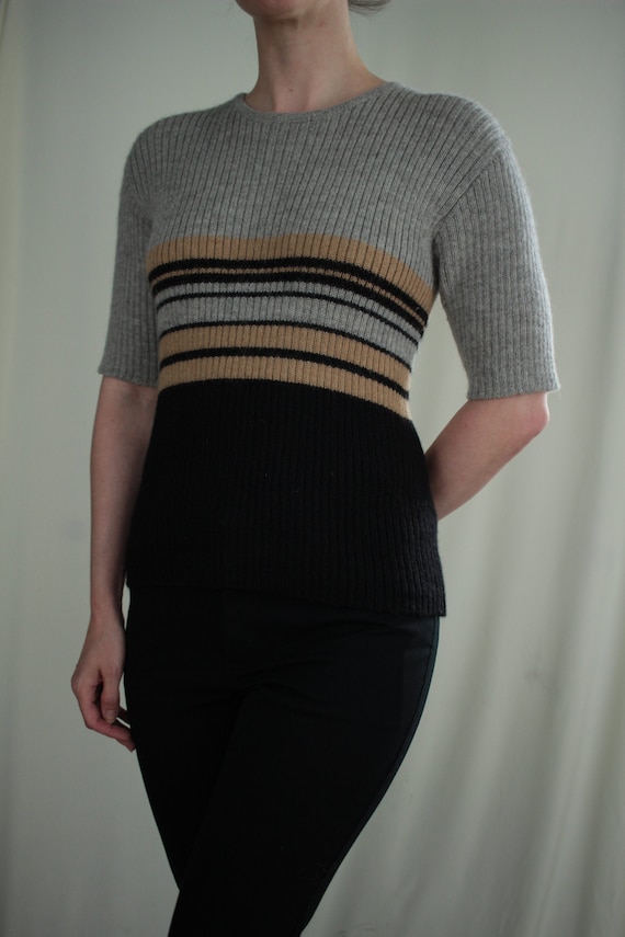 Suéter de manga corta de lana Etsy