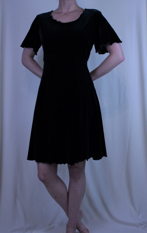 Dark Green Velvet 90s Dress