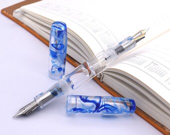 ZV Metal Texture Aluminum Alloy Fountain Pen Extra Fine Nib 0