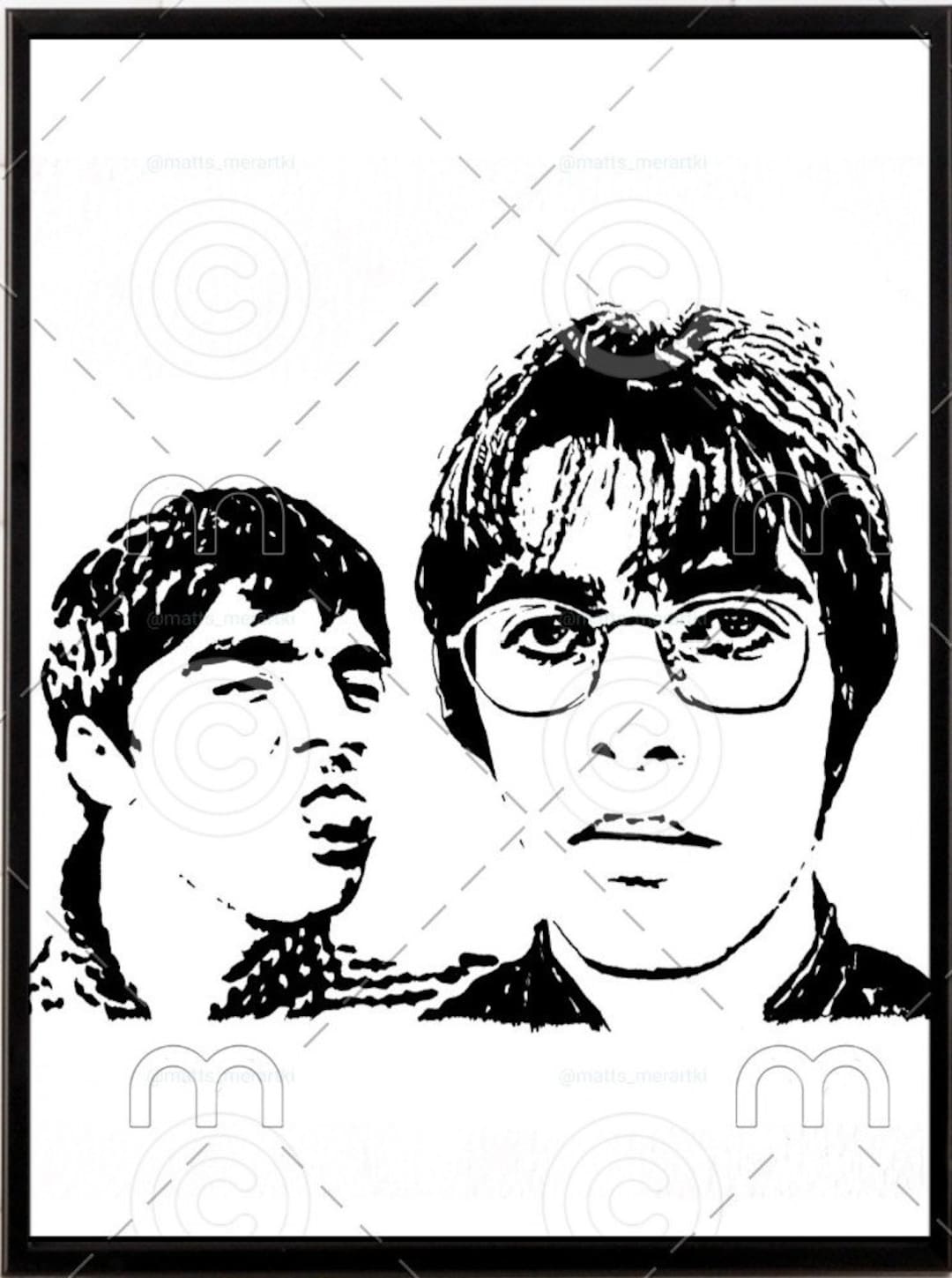 Oasis - Liam & Noel Gallagher Art Print on A4. Iconic Picture From