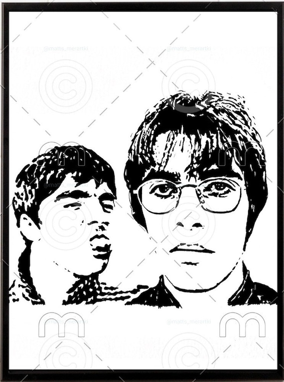 Oasis - Liam & Noel Gallagher Art Print on A4. Iconic Picture From