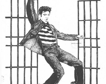 Elvis Presley A4 Jailhouse Rock Print / Unique