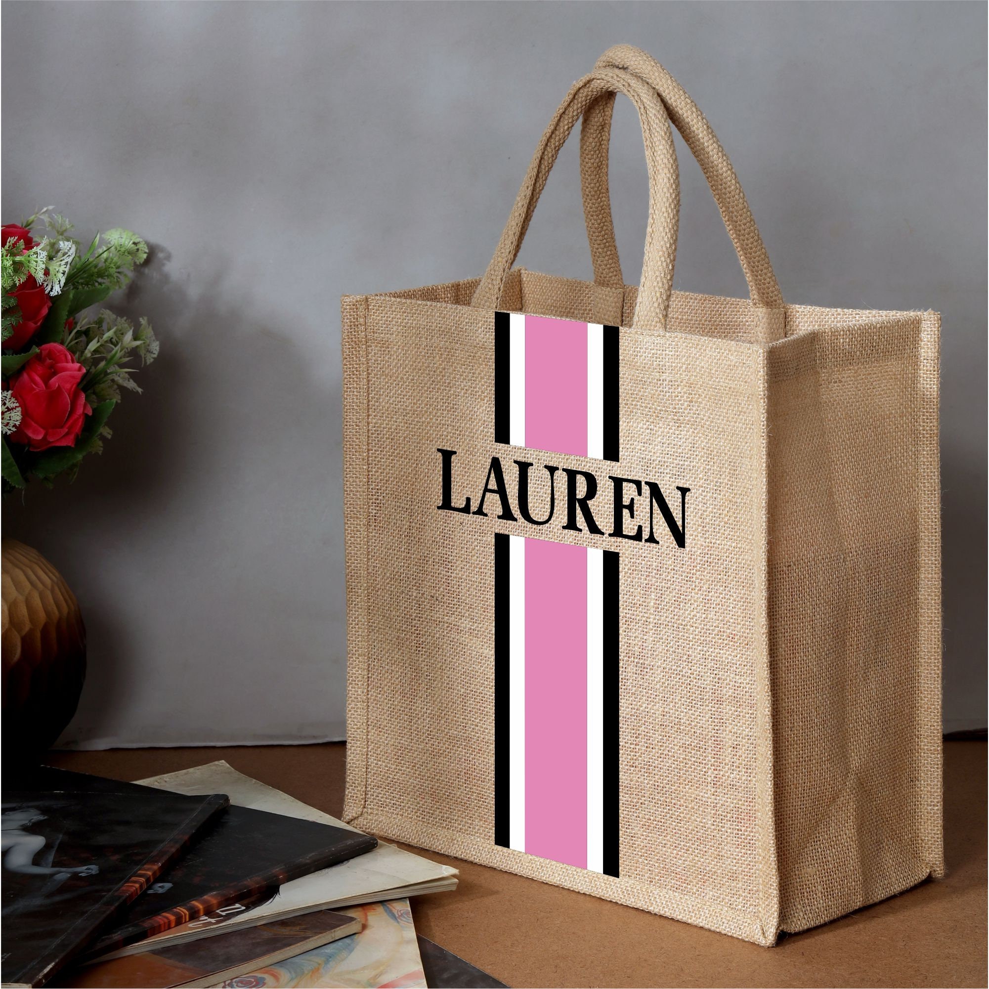 Personalized Tote Bag Online Add Photo Text Logo Initials Monogram – Nutcase