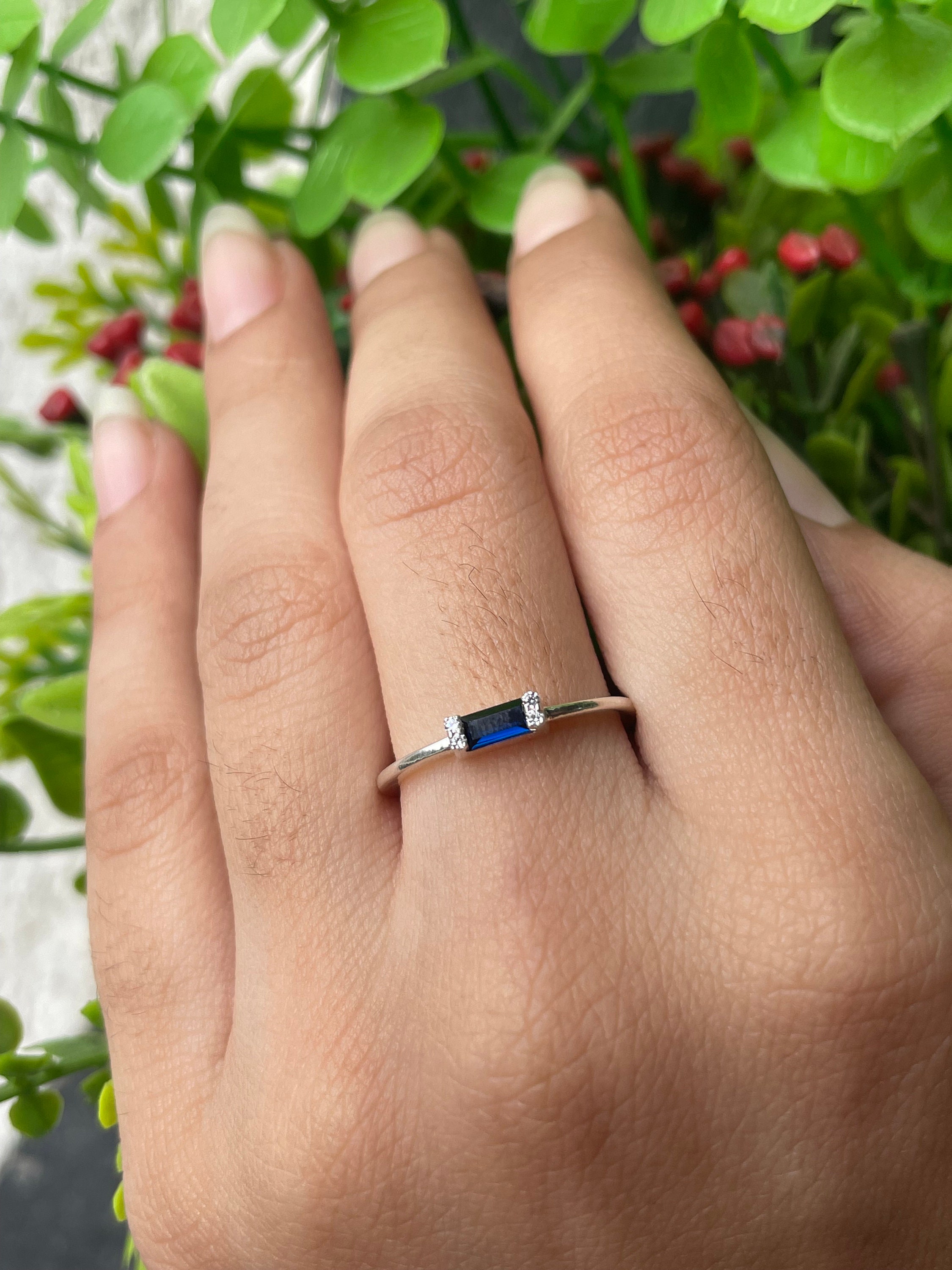 Thin Sapphire Ring Etsy Ireland