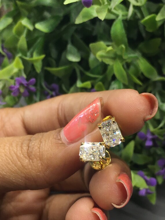 2.00CT Diamond Stud Earrings in 14k Yellow Gold Screw Back – Popular  Diamonds