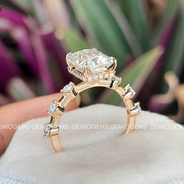 Fake Engagement Ring Radiant Cut Etsy