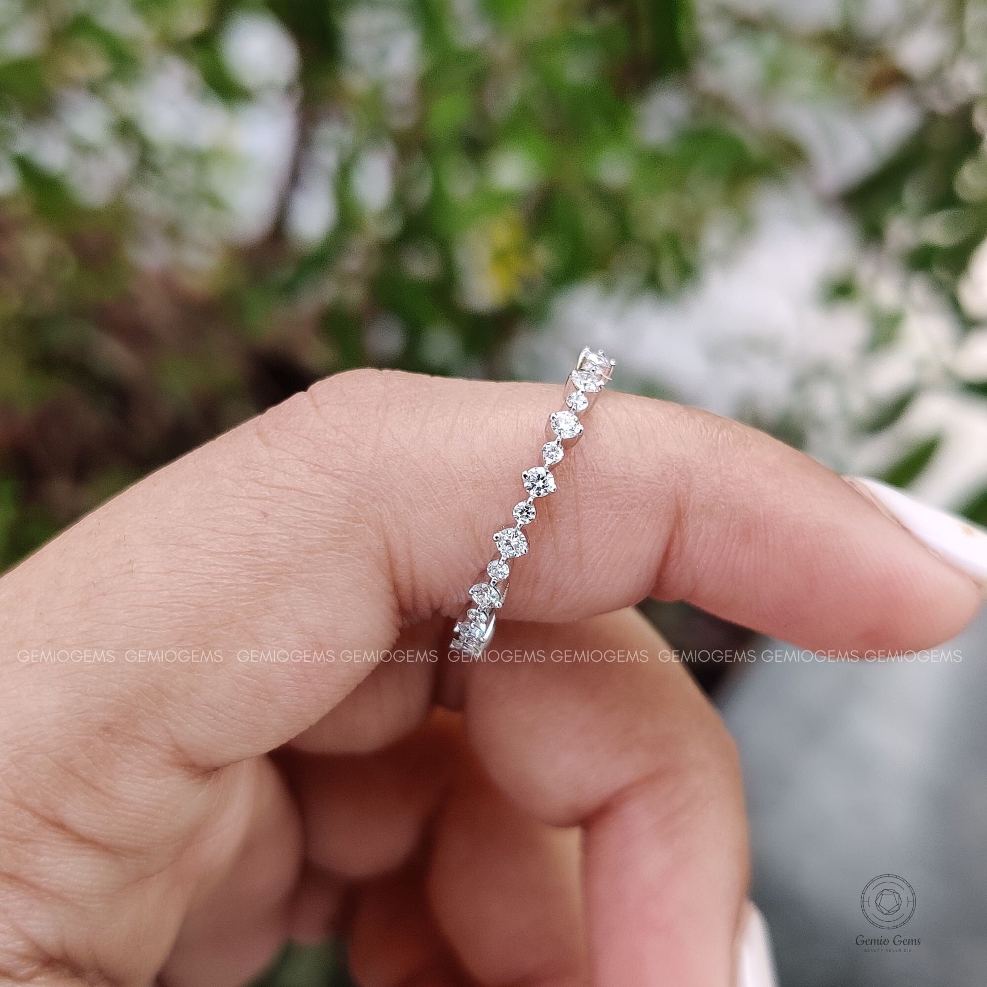 Semi eternity wedding band hot sale