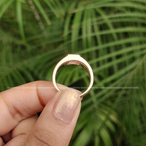 CVD Diamond Ring, 1.25 CT Emerald Cut Lab Grown Diamond Engagement Ring, 14K Solid Gold Bezel Ring, Proposal Ring, Comfort Fit Ring For Her image 5