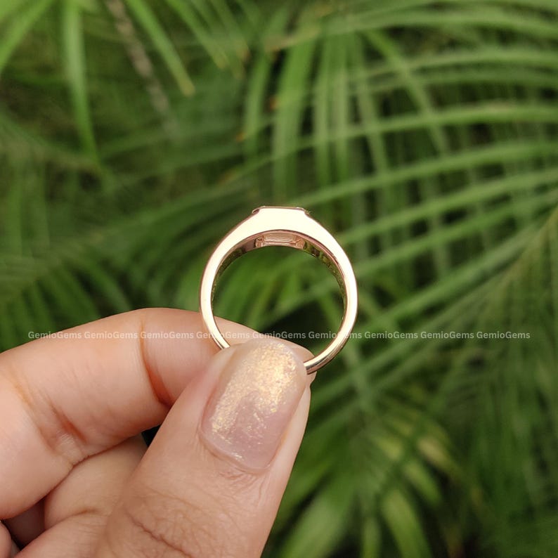 CVD Diamond Ring, 1.25 CT Emerald Cut Lab Grown Diamond Engagement Ring, 14K Solid Gold Bezel Ring, Proposal Ring, Comfort Fit Ring For Her image 5