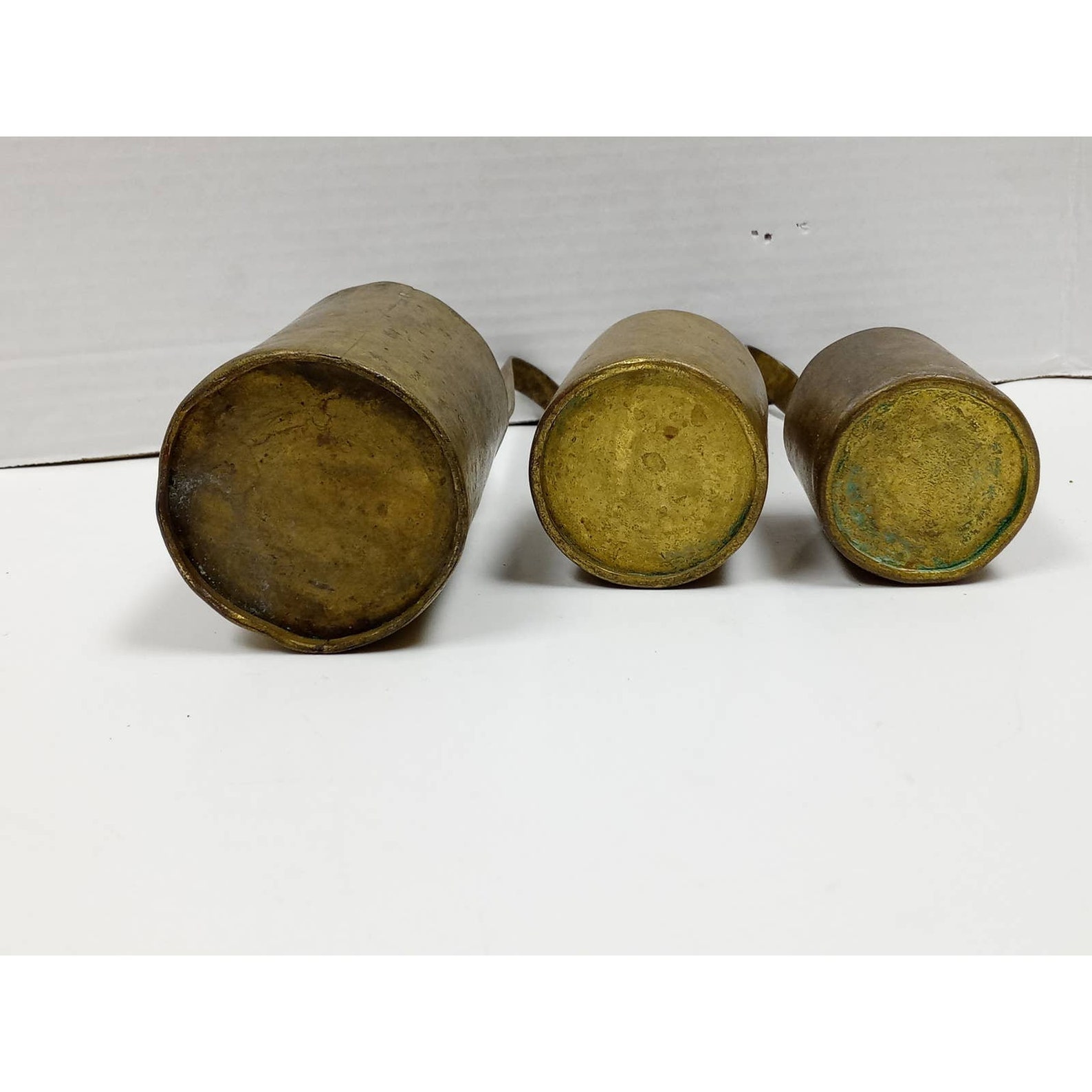 Vintage Brass Metal Measuring Cups Ladles Etsy