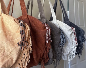 Ibiza Terry Cloth Beach Bag: Oversized Boho Tote with Fringe