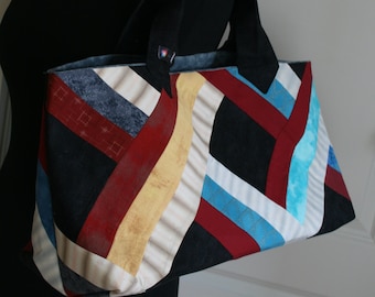 Robuuste patchwork tas XXL patchwork schoudertas-patchwork tas - unieke patchwork grote damestas-kleurrijke patchwork stoffen tas