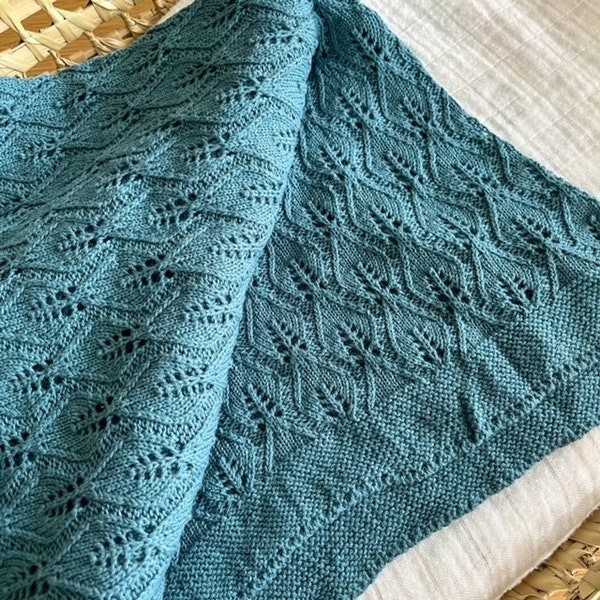 Teal Knitted Blanket | Baby Blanket |