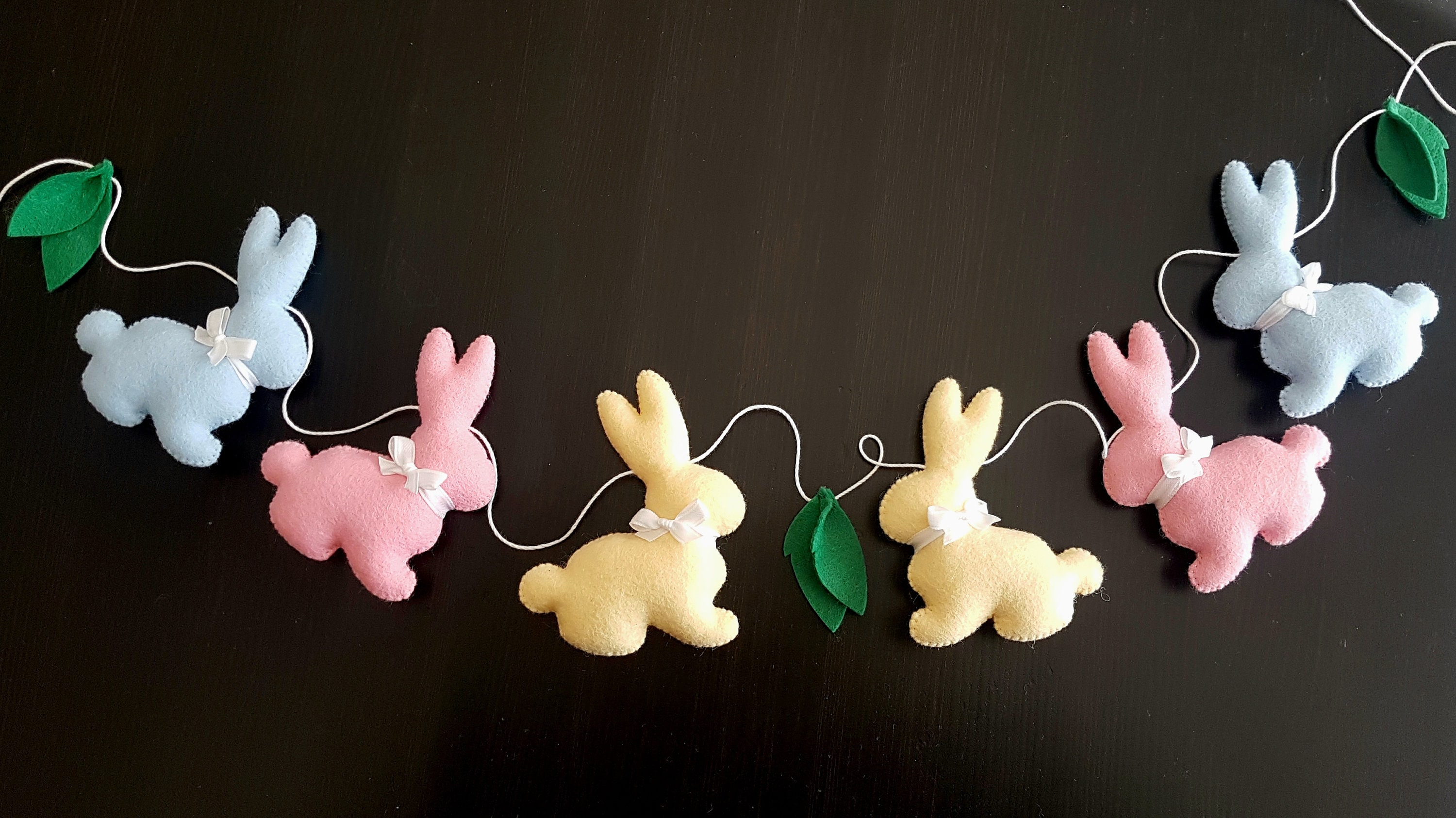 Felt Easter Garland Bunny Garland Easter Mantel Decor | Etsy
