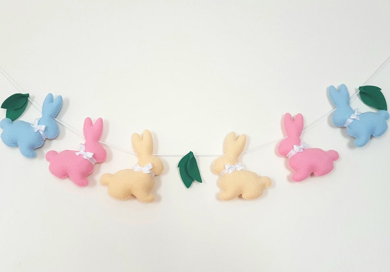 Felt Easter Garland, Bunny Garland, Easter Mantel Decor - Etsy