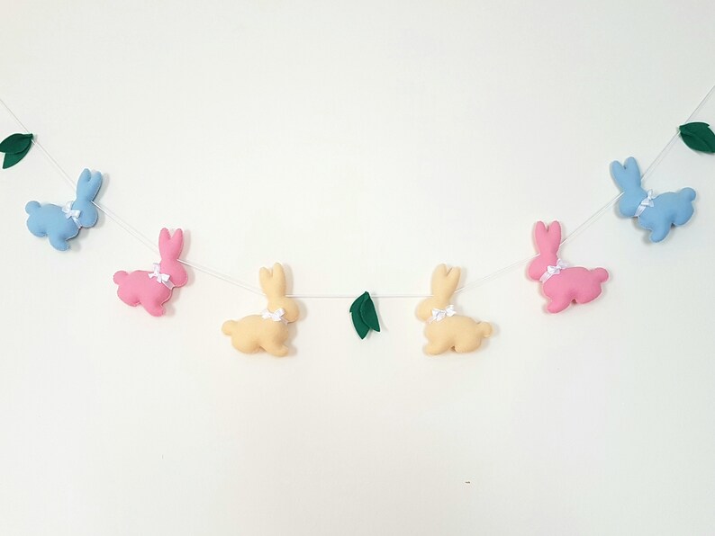 Felt Easter Garland, Bunny Garland, Easter Mantel Decor - Etsy