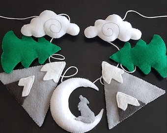 Woodland Felt Garland for Nursery and Boy's room