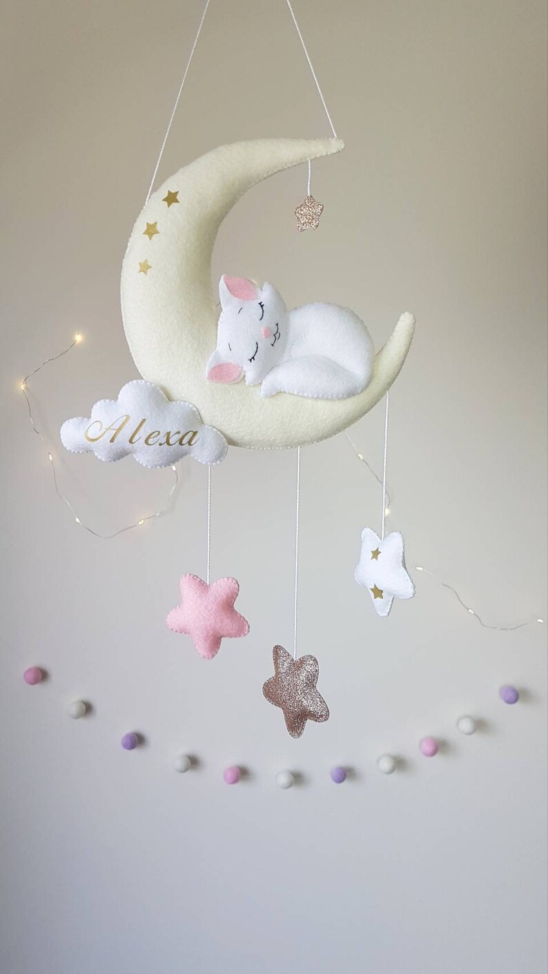 Felt Moon and Stars Mobile/ Personalized Baby Mobile/ Nursery Etsy Canada