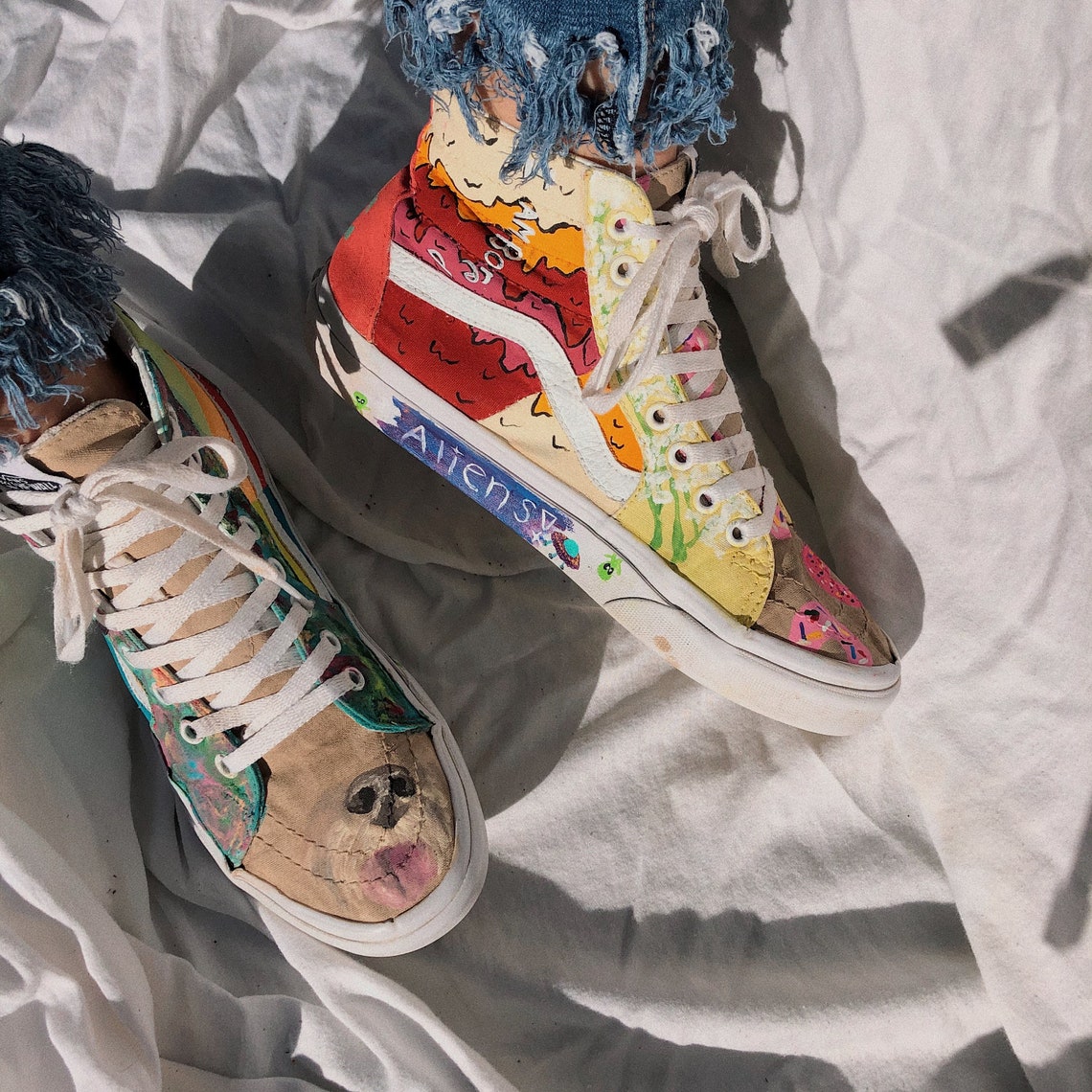 custom painted vans old skool