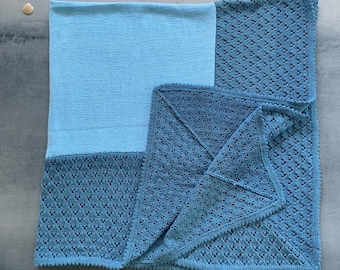 Baby Cot Blanket/Shawl, Denim & Ice 100% Cotton,