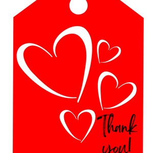 Valentine's Printable Thank You Tags - Etsy
