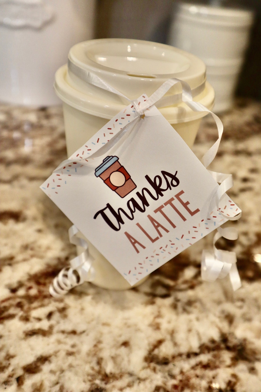 Thanks a Latte Printable Gift Tag - Etsy
