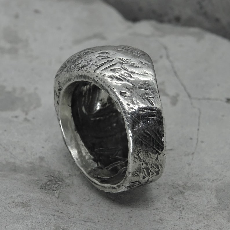 STAMP Ring Unique Silver Ring for Men. Handmade Etsy