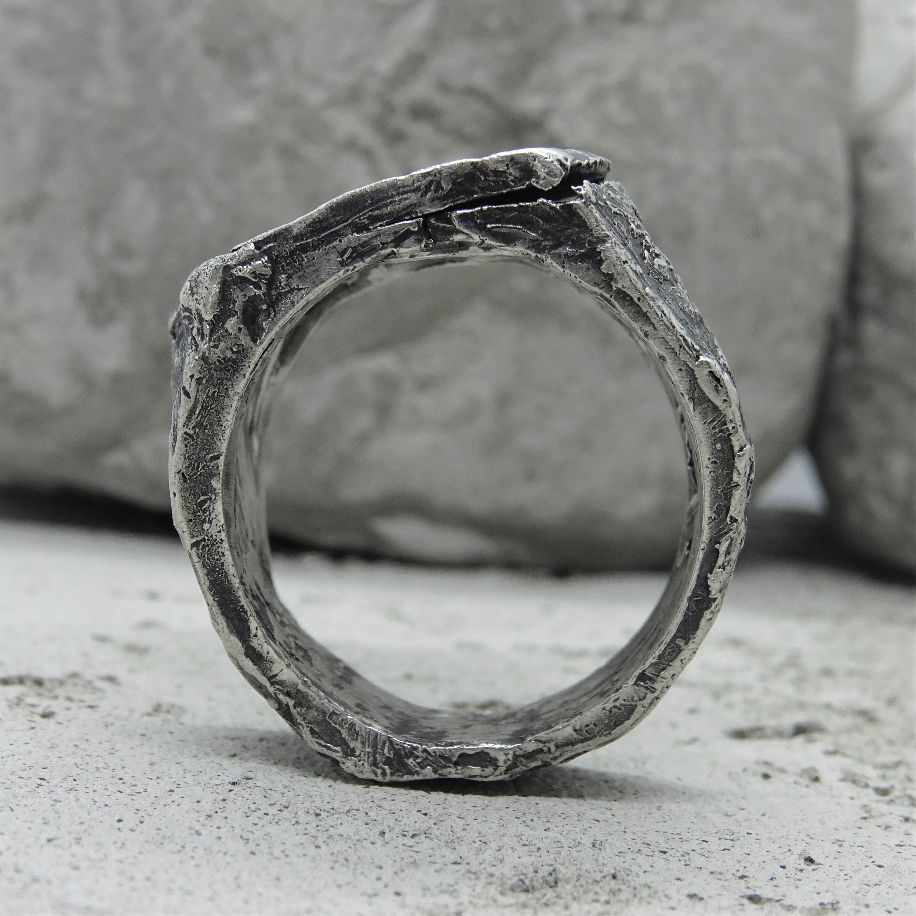 CRACK Ring-brutal Silver Cracked Ring for Men and Women. Rough - Etsy
