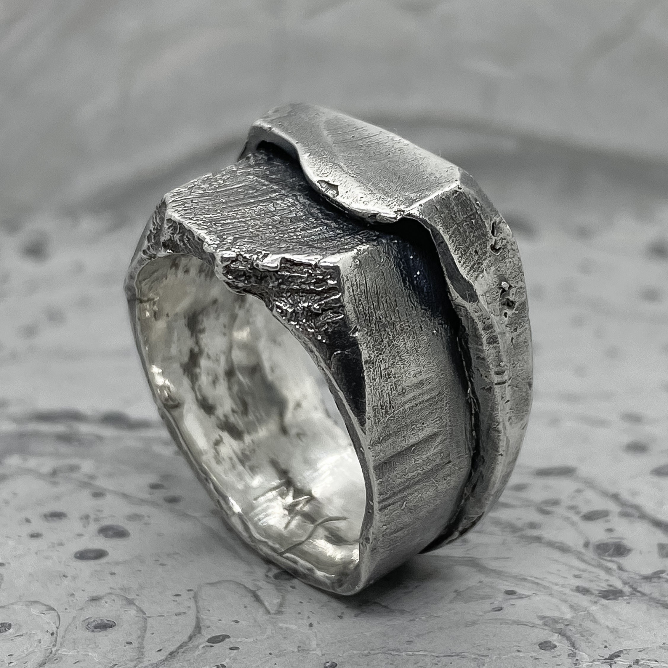 Chunky silver on sale rings mens