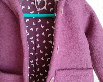 Walkjacke Gr. 92, Kinderjacke, Wollwalk, gefüttert