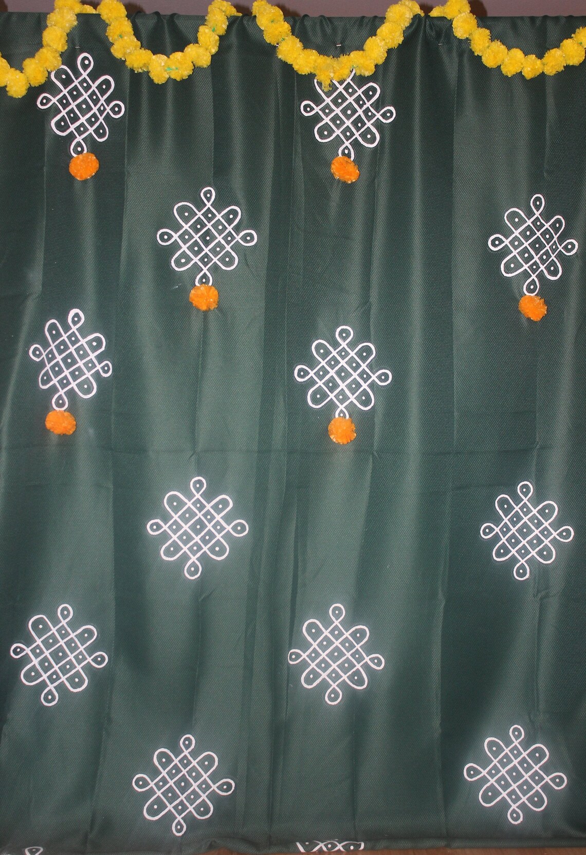 Kolam backdrop cloth handpainted for indian festivals/event | Etsy