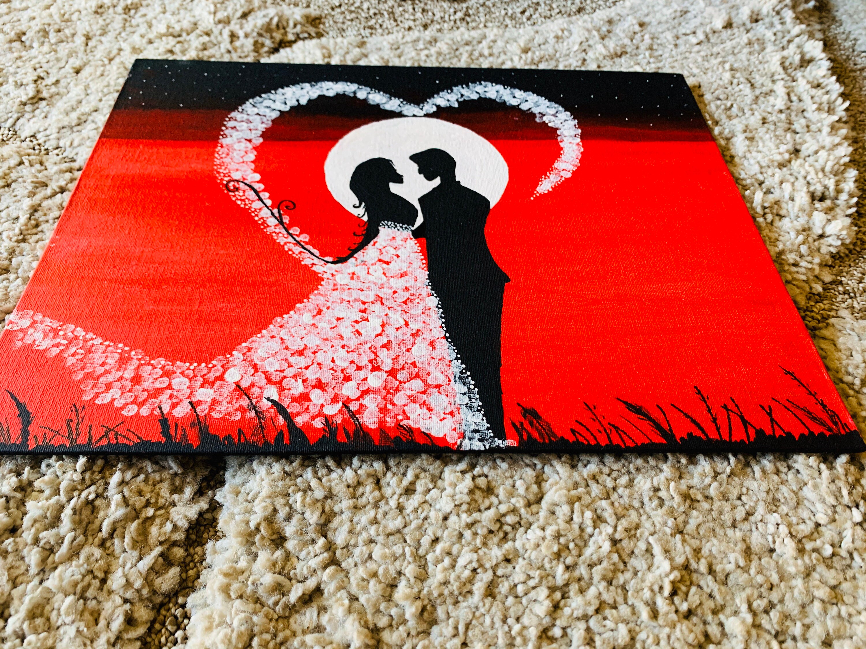 A Romantic Couple Painting on Canvas / Valentine Day Gifts Etsy UK