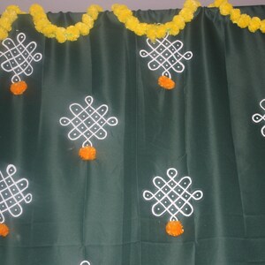 Kolam backdrop cloth handpainted for indian festivals/event | Etsy