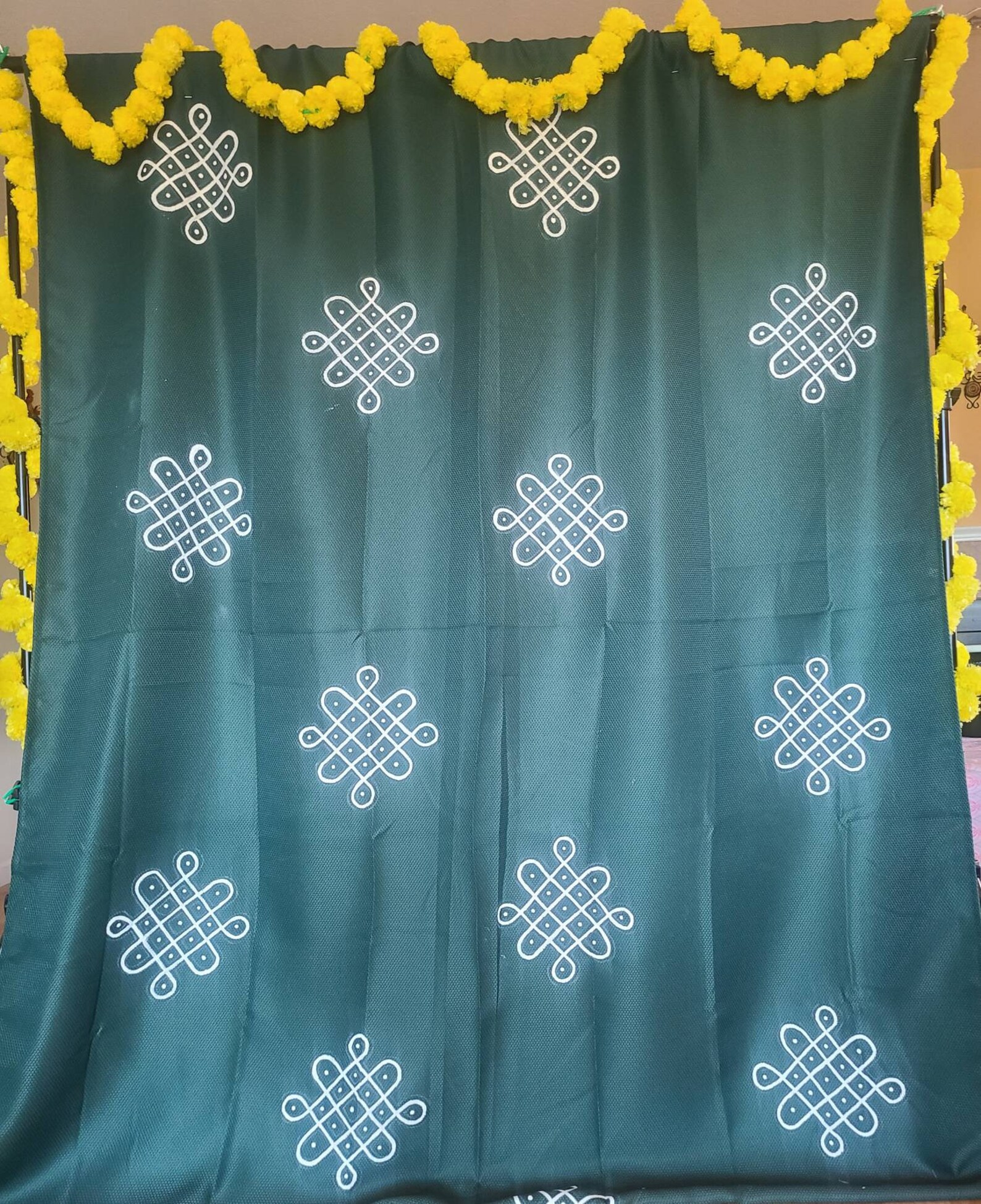 Kolam backdrop cloth handpainted for indian festivals/event | Etsy