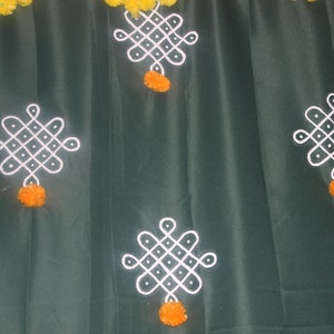 Kolam backdrop cloth handpainted for indian festivals/event | Etsy