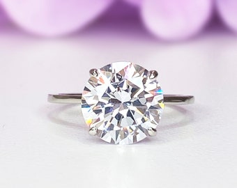 3.5ct CZ Solitaire Ring | Sterling Silver Statement Ring | Gift for Her