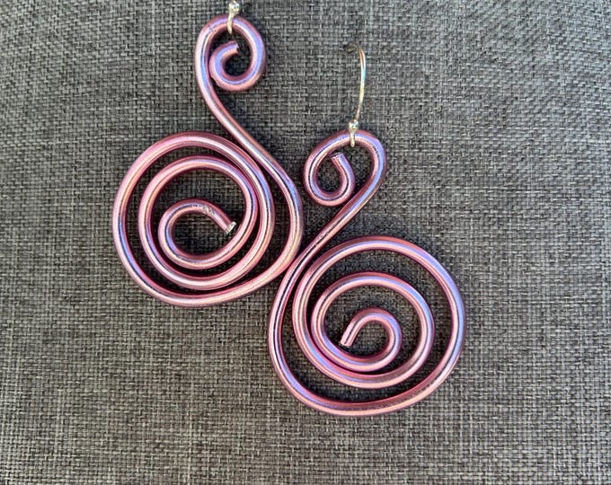Abstract Lavender Wire Earrings