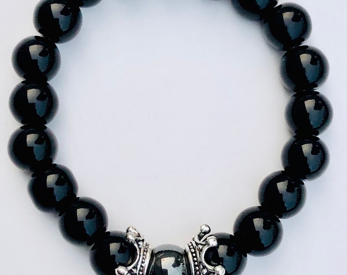 Ladies Black Glass Signature KB