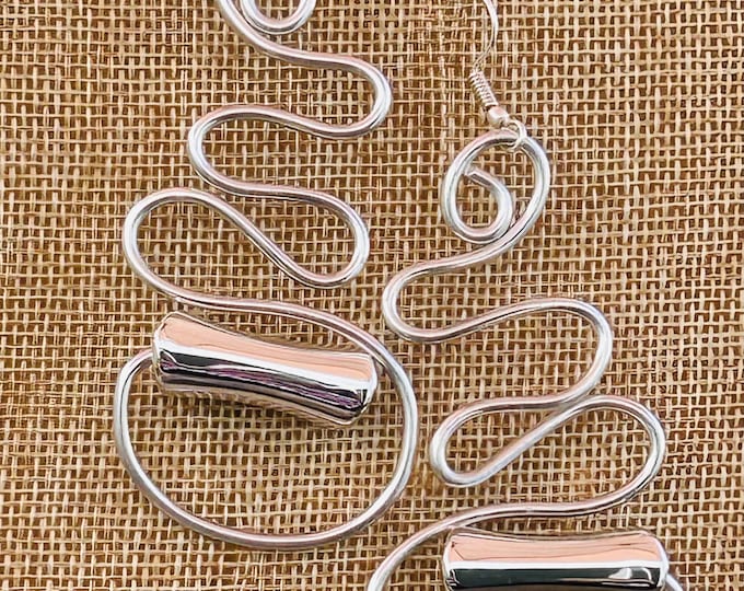 Silver Aluminum Wire Earrings