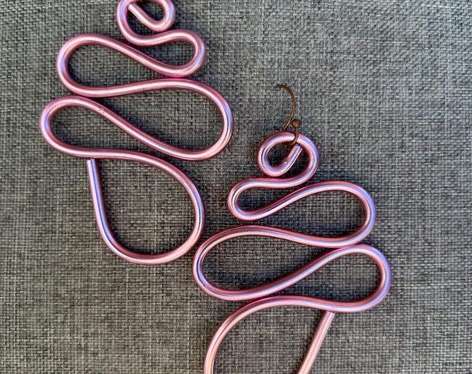 Abstract Purple Wire Earrings