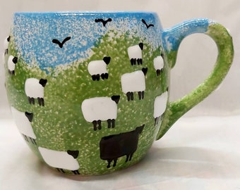 sheep mug 12oz, huggable shape, tea, coffee,hot chocolate. Gift mother's day birthday anniversary wedding