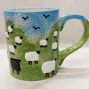 Sheep mug 10 oz. Farmhouse design, gift for wife, husband,  boyfriend,  birthday,  anniversary,  anniversary,  new home Christmas