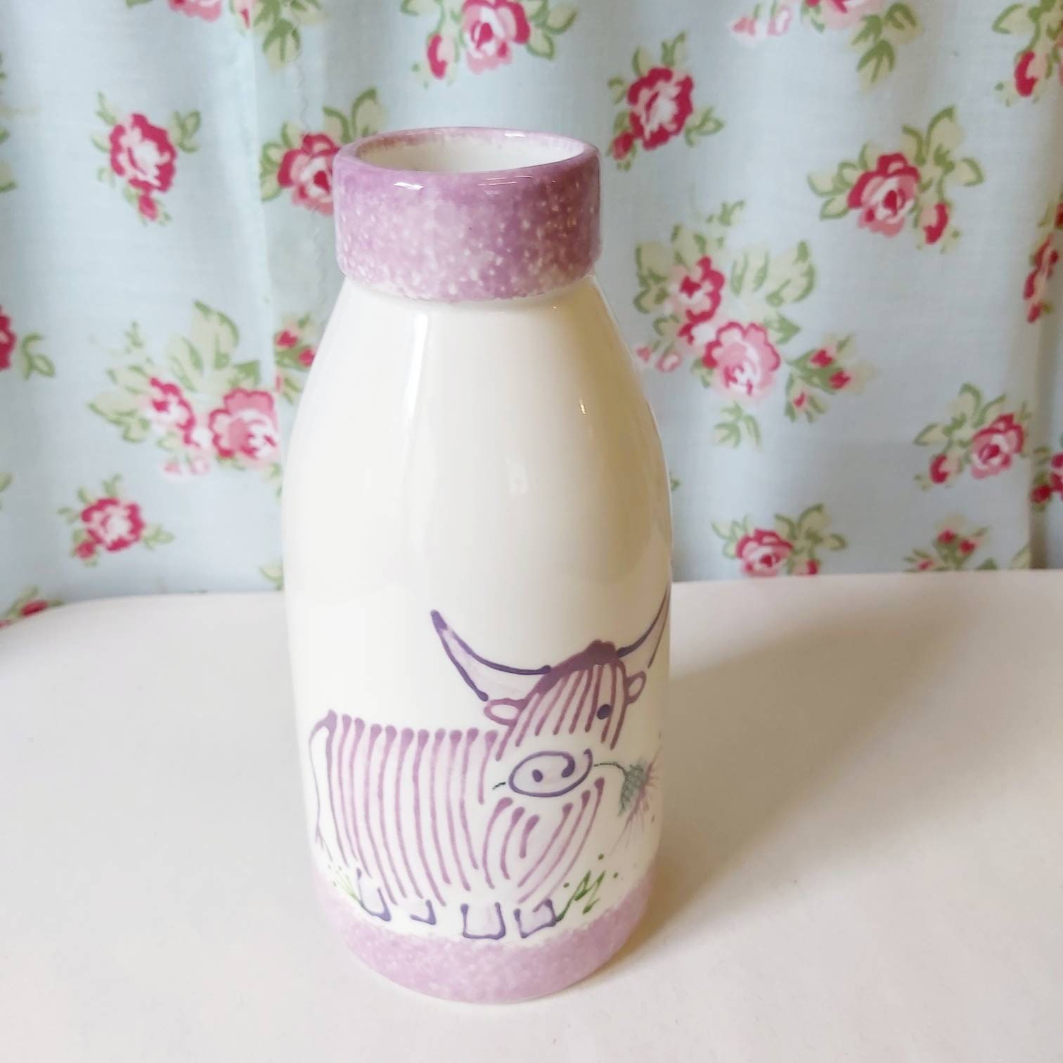 Highland cow milk bottle/jug/vase purple MacThistle Etsy