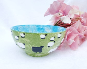 Sheep bowl, pudding, cereal, small bowl. Farmhouse design. Gift for mum granny dad son sister daughter Christmas birthday wedding Christmas