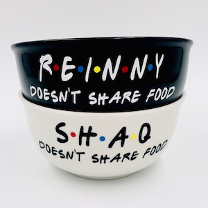 Personalized Joey doesnt share food bowl, Friends tv show themed gift, best friend birthday gift, funny birthday gifts, gag gifts image 1