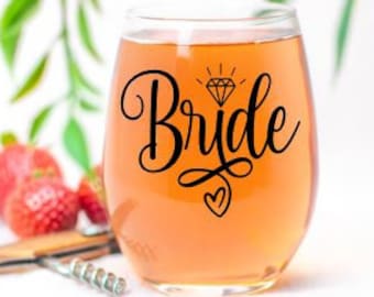 Bride gift, bachelorette party gift for bride, future Mrs, new bride gift, bride wine glass, wedding gift for bride