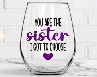 Personalised Engraved GIN glass 63cl Large BIRTHDAY BEST SIS SISTER in the world
