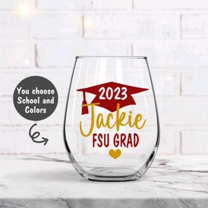 Graduation Wine Glass, 2025 Graduation Gift, College Graduation Gift, Class of 2025, Personalized graduation gift