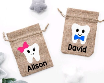 Personalized Tooth Fairy Bag, Tooth Fairy Pillow, Tooth Fairy Pouch, Baby tooth Container, Gift for Kids, baby teeth keepsake