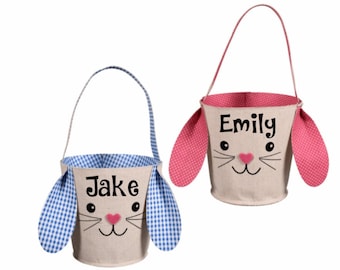 Easter Basket for kids, Easter Baskets for Girls, Easter Bucket, Easter Bunny Basket for Kids, Easter Egg hunt bucket
